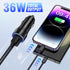 USB Car Charger Adapter, Bangfun 36W/12V USB C Car Charger Dual Port QC&PD3.0 Fast Charging Cigarette Lighter USB Charger Plug for iPhone 15 14 13...