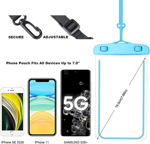 Waterproof Phone Pouch, Universal Case Compatible for iPhone 15 14 13 12 Pro Max Plus Up to 8.3",3 Pack (Black)...