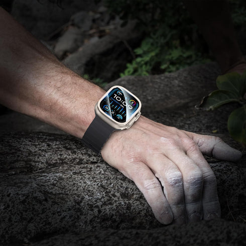 YMHML for Apple Watch Ultra 2 Screen Protector Case 49mm, 2023 Titanium Alloy Frame with Tempered Glass, Waterproof Bubble-Free HD Clear Full Prot...