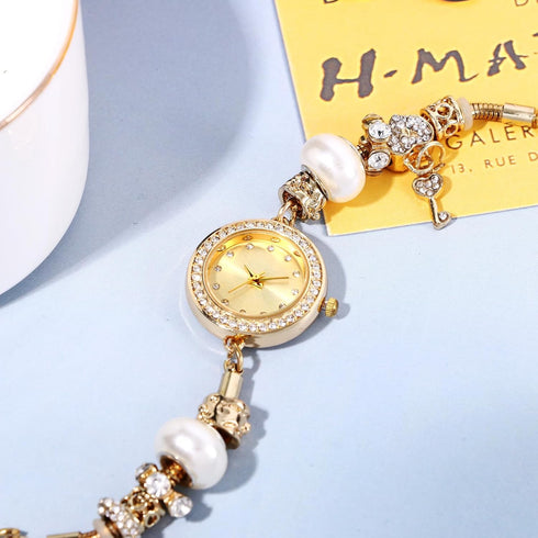 Avaner Women's Rhinestone Bracelet Watches: Gold Slim Strap Small Face Analog Quartz Elegant Dress Wrist Watches forWomen Ladies...