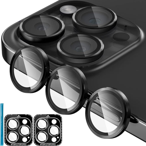 Jeluse [3X2 Pack Camera Lens Protector for iPhone 14 Pro Max for iPhone 14 Pro, 9H Tempered Glass Screen Protector Cover [Alignment Kit Eazy insta...