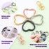 Swpeet 60Pcs Round and Heart Shape 4 Colors Key Rings O Rings with Metal Swivel Lobster Claw Clasp Keychain Assortment Kit, Flat Keychain Rings Me...