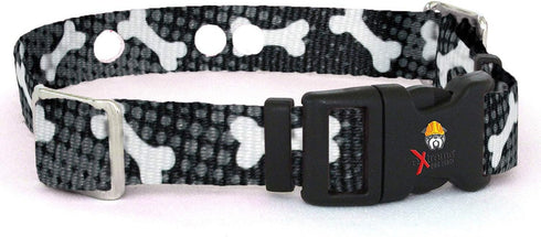 Replacement Receiver Collar Straps for All Brands Electric Dog Fences | Black with White Bones | PetSafe, Invisible Fence, More (Up to 12" Neck)...