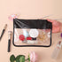 Makeup Bag Waterproof Leather Cosmetic Bag Toiletry Bag,DIY Chenille Letter Bag Nvlon Clear Travel Makeup Bag for Women Girls (Black)...