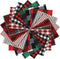 Caydo 20 Pieces Christmas Fabric Squares, 5.9 Inch Christmas Charm Packs 10 Patterns Polyester Cotton Plaid Fabric Squares for Garlands, Christmas...