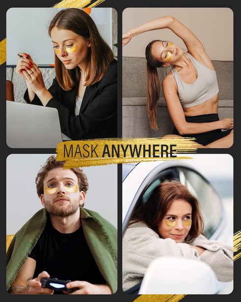 24k Gold Under Eye Patches (25 Pairs), eye mask, Collagen Skin Care Products, Eye Patches for Puffy Eyes, eye masks for dark circles and puffiness...