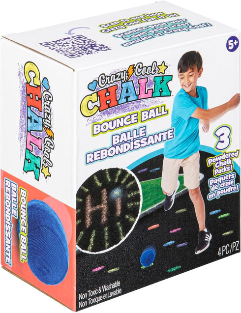 Crazy Cool Chalk - Bounce Ball - Washable, Non-Toxic, Chalk for Kids. Fun and Colorful Sidewalk Chalk for Creative Playtime on the Sidewalk or Dri...