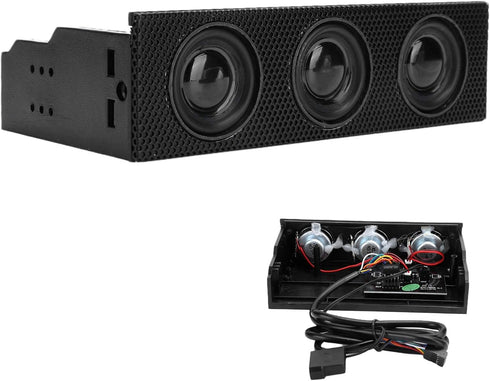 PC Front Panel Media Dashboard, PC Front Panel Speaker Stereo Surround Computer Case Builtin Mic Loudspeaker 5.25in Computer Case Front Bay...
