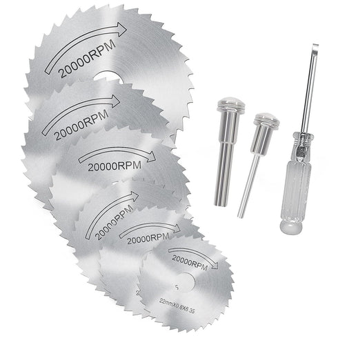 Cutting Wheel Set for Drills Rotary Tool, 8Pcs HSS Rotary Drill Saw Blades Steel Saw Disc Wheel Cutting Blades with 1/8" Straight Shank Mandrel, o...