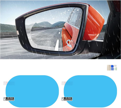 2 PCS Car Rearview Mirror Film, 3.93" x 5.7" Waterproof Mirror Films, Anti-Fogging Rear View Safe Driving Sticker Film for Most Vehicles, Universa...
