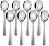 Hammered Serving Spoons, E-far 8-Piece Metal Serving Utensils Set - Solid Spoon x 4, Slotted Spoon x 4, Stainless Steel Hostess Tablespoons Set Se...