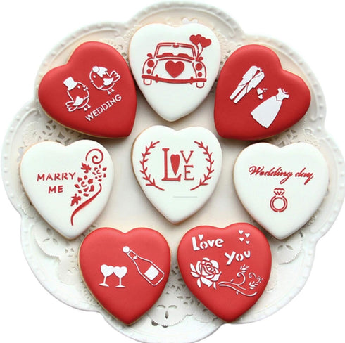 5 Pieces Heart Cookie Cutter 3.95", 3.35", 2.75", 2.36",1.37" Valentine’s Day Cookie Cutters for Baking and Decorating Anniversary, Bridal, Engage...