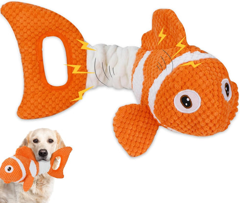 Squeaky Dog Toys, Durability Interactive Tug of War Puppy Toys for Indoor and Outdoor Play - Stuffed Pet Dog Toys with Soft Fabric Suitable for Sm...