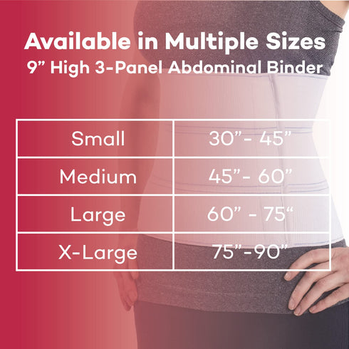 Dealmed Large Abdominal Binder 3-Panel, 9", 60" -75” Waist Compression Wrap for Women and Men Support Belt to Stabilize Core and Improve Muscle To...