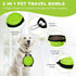 Collapsible Silicone Cat and Dog Travel Bowls,2 in 1 Foldable Pet Feeding and Watering Dish for Walking Camping Hiking with Carabiner (Green)...