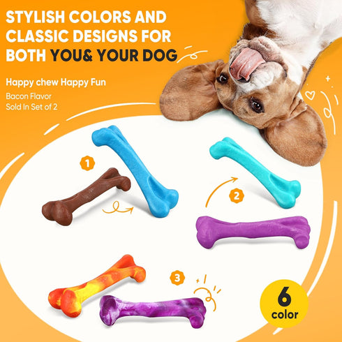 Mitzifuzz Tough Dog Toys for Aggressive Chewers, Interactive Dog Toys to Keep Them Busy, Dog Chew Toys Long Lasting for Large/Medium/Small Dogs, B...