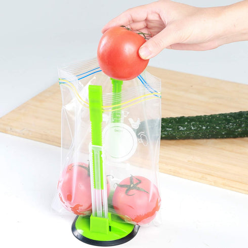 Baggy Rack-Pack of 2 Bag Holder for Plastic Bags, Plastic bag bracket, No-hands Food Storage Bag Holders...