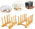 2 Pcs Household Kitchen Natural Bamboo Drain Dish Rack, Multifunctional Cup and Book Storage Rack, 8"(L) x 4.5"(W) x 4.2"(H), 6"(L) x 4.5"(W) x 4....