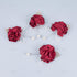 AUEAR, 4 Pack Wine Red Rose Groom Flowers Boutonniere Pearl Groomsmen Brooch for Party Decoration Party Decoration...