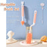 Baby Bottle Brush Set with 360° Rotating Long Handle Silicone Bottle Brush, Nipple Brush and Nylon Straw Brush, 3 in 1 Milk Bottle Cleaning Brush ...
