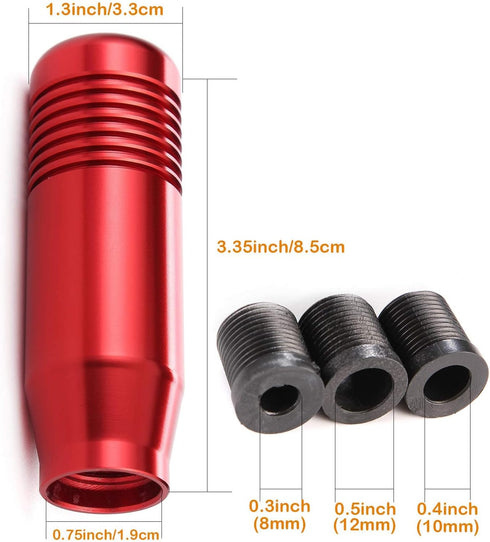 Arenbel 3" Alloy Shifter Lever Knob Handles Car Racing Gear Shift Stick Fit Most Manual Auto Vehicles, Red...