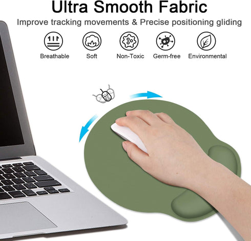 Britimes Green Mouse Pad Ergonomic Mouse Pad with Wrist Support Non-Slip Rubber Base Mousepad for Home Office Gaming Working Computers Laptop Easy...