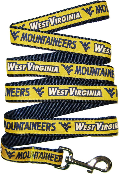 Pets First Collegiate Pet Accessories, Dog Leash, West Virginia Mountaineers, Large...