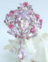 Sindary Vintage 3.54" Teardrop Brooch Pin Pendant Rhinestone Crystal BZ4082...