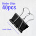 40 Pack 1 Inch / 25mm Binder Clips Black Paper Clips, Medium Binder Clips Metal Paper Clamps Office Clips School Supplies, Small Binder Clips for ...