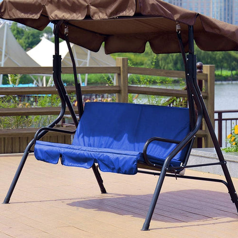 HURRISE Swing Seat Cushion Cover replacement, Waterproof Polyester Taffeta Fabric 3Seat Swing Chair Bench Cushion Cover Swing Hammock Protector fo...