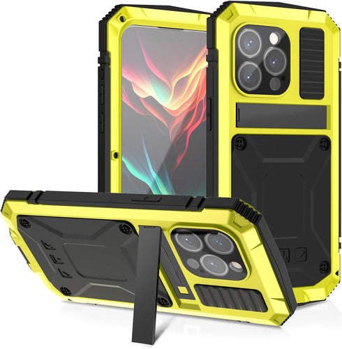 for iPhone 15 Pro Max Case, Life Waterproof Shockproof Hard Case Aluminum Metal Gorilla Glass Military Heavy Duty Sturdy Protector Cover for iPhon...
