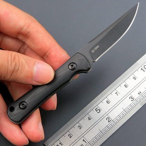 C1296 Fixed Blade Knife Neck Knife,9Cr18Mov Blade G10 Handle EDC Tool Knifes with kydex Sheath for Outdoor, Camping, Hiking, Fishing,Hunting(Black...