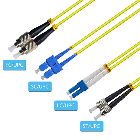 20M/66FT SC/APC to SC/UPC SM DX LSZH 3.0mm Indoor Fiber Optic Patch Cord, SC to SC Single mode 9/125?m Duplex SC-SC Optical Fiber Jumper Cable Com...