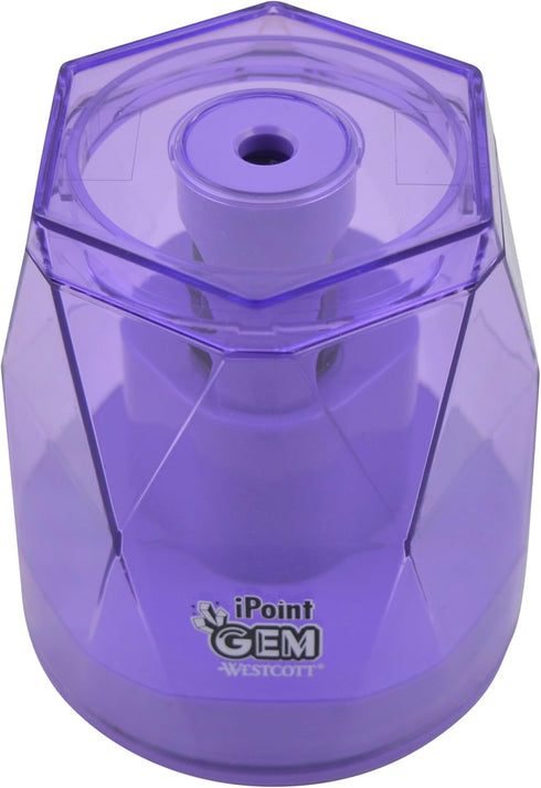 Westcott iPoint® GEM Battery Pencil Sharpener, Purple (00576)...