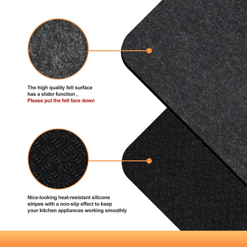 Heat Resistant Mat for Air Fryer, 2 Pcs Heat Resistant Pad Countertop Protector Mat Coffee Maker Mat for Countertops with Sliding Function for Air...