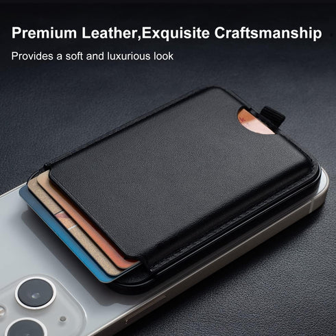 Magnetic Leather Phone Wallet Holder for iPhone,Compatible with iPhone MagSafe Wallet Stand for iPhone 14/13/12 Series with Magsafe or Phones with...