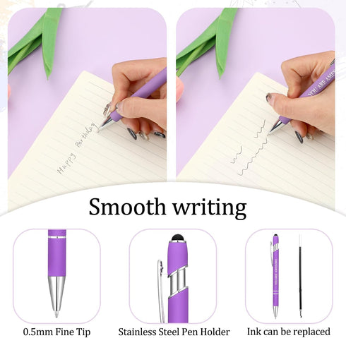 12 Pcs Inspirational Ballpoint Pen Motivational Pens Christian Gifts Cute Ink Pen Bulk with Stylus Tip Metal Religious Pens Encouraging Pen for Wr...