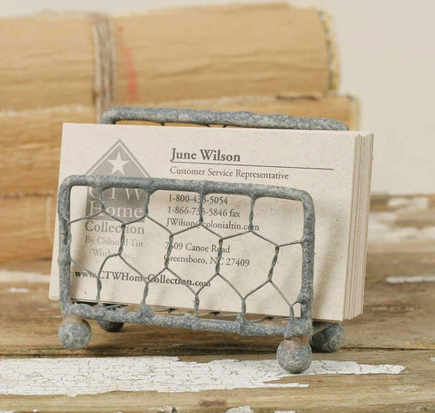 Chicken Wire Business Card Holder with Barn Roof Finish...
