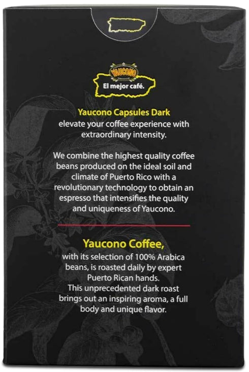 Yaucono Espresso Capsules, Dark Roast, 100 Percent Coffee from Puerto Rico Compatible with Nespresso Machines, 18 Count (Pack of 1)...