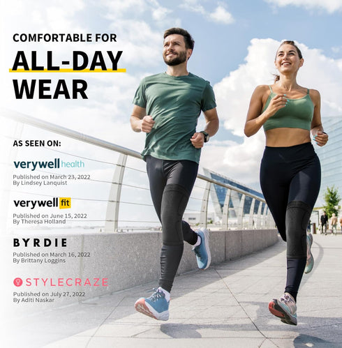 CAMBIVO 2 Pack Knee Brace, Knee Compression Sleeve for Men and Women, Knee Support for Running, Workout, Gym, Hiking, Sports (Black,Large)...