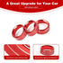 for Jeep JL AC/Radio/Headlight Knob Cover Trim Ring for Jeep Wrangler JL JLU Gladiator JT 2018-2024 Red Interior Accessories 4pcs...