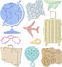 Globe Suitcase Camera Travel Die Cuts for Card Making, Paper Embossing Metal Cutting Dies Kit Templates, Storage Pockets Supplies, Photo Frame Alb...