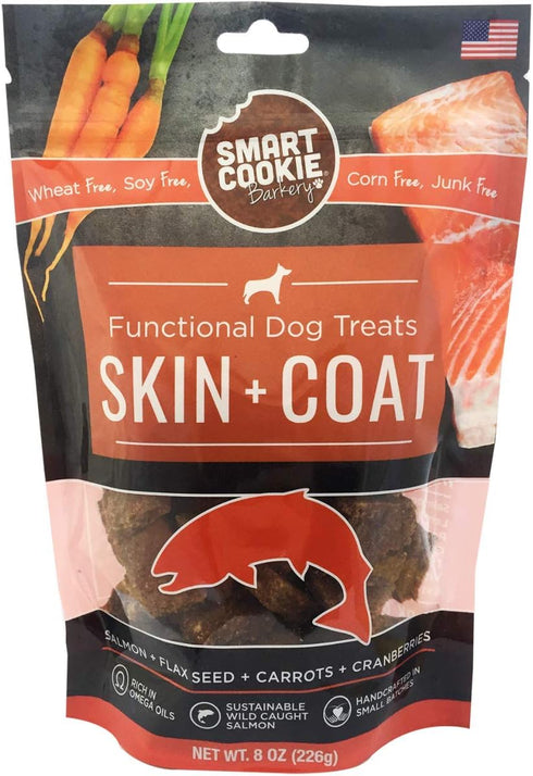 All Natural Dog Treats - Healthy Skin & Coat Salmon Dog Treats - Ideal for Sensitive Stomachs or Itchy, Allergic, Dry Skin - Dehydrated, Crunchy, ...