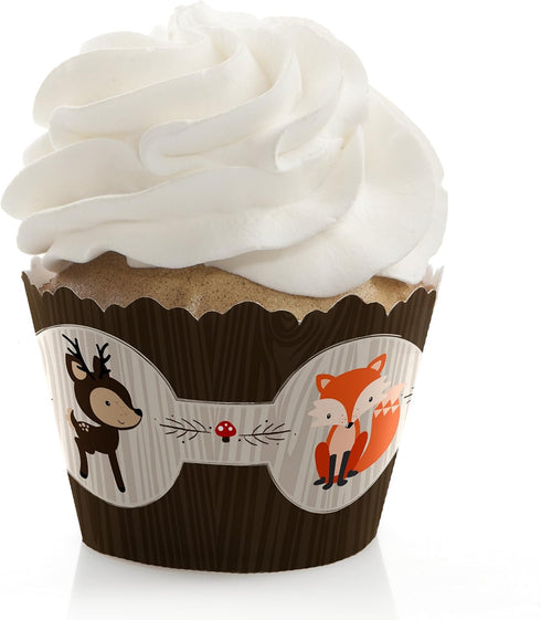 Big Dot of Happiness Woodland Creatures - Baby Shower or Birthday Party Decorations Cupcake Wrappers Set 12...