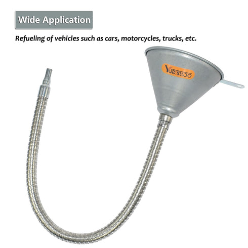 24.8" Steel Bendable Spout Funnel with Filter for All Automotive Oils, Diesel Fuel and Other Liquids, with Gloves...