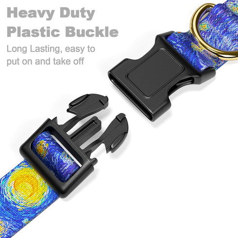 Dog Collar, Adjustable Dog Collars for Medium Dogs, Cute Puppy Collar for Boy and Girl Dogs, Soft Nylon Pet Collar with Quick Release Buckle for W...