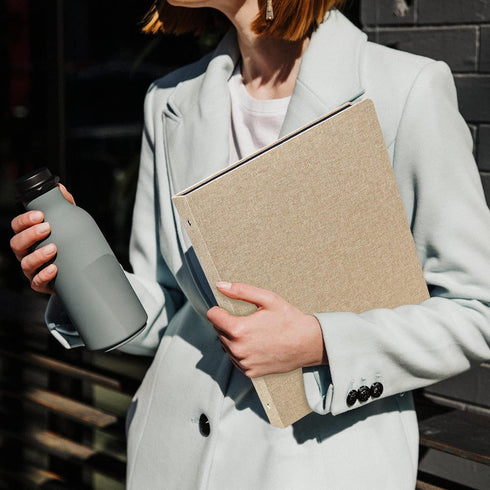 Vienrose 3 Ring Binder 1 Inch Round Rings Durable Binder with Linen Cover Holds 8.5" x 11" Paper for School Office and Home Khaki...