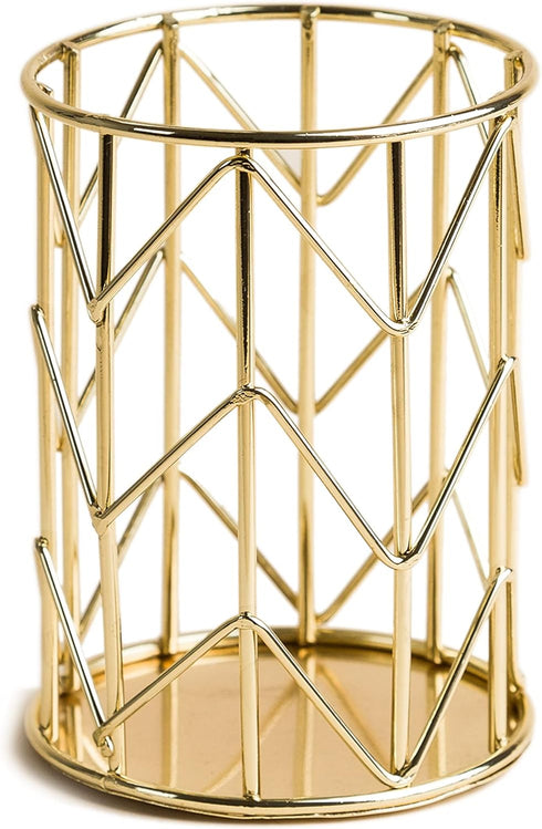 U Brands Pencil Cup, Wire Metal, Gold - 897U06-24...