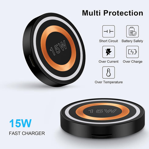 Samsung Wireless Charger Android Fast Charging Pad Wireless Phone Charger for Samsung Galaxy S24 Ultra S24+ S24 S23 S22 S21 S20 S10, Magnetic Mags...