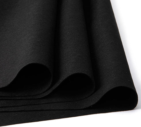 HaoFeiJH Black Felt Fabric 36" X 36"(1 Square Yard) 1.6mm Fabric Sheets Soft Woven Acrylic Craft Felt by The Yard for Sewing DIY Art Craft Project...